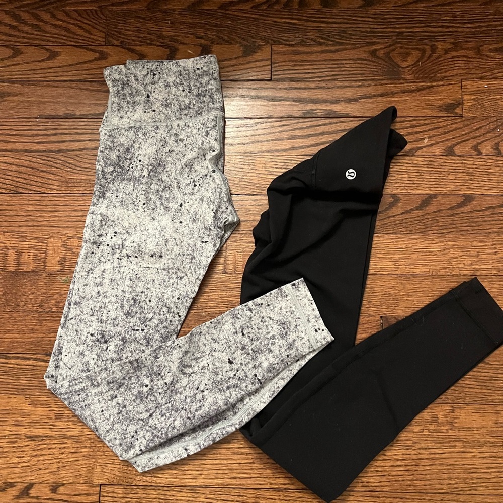 two pairs of lulu lemon legings